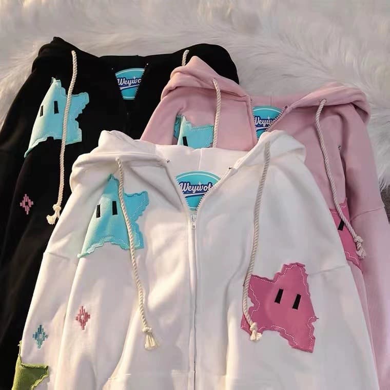 2023 Kuro Cartoon Hooded Girl AliExpress Foreign Trade Applique Sweatshirt