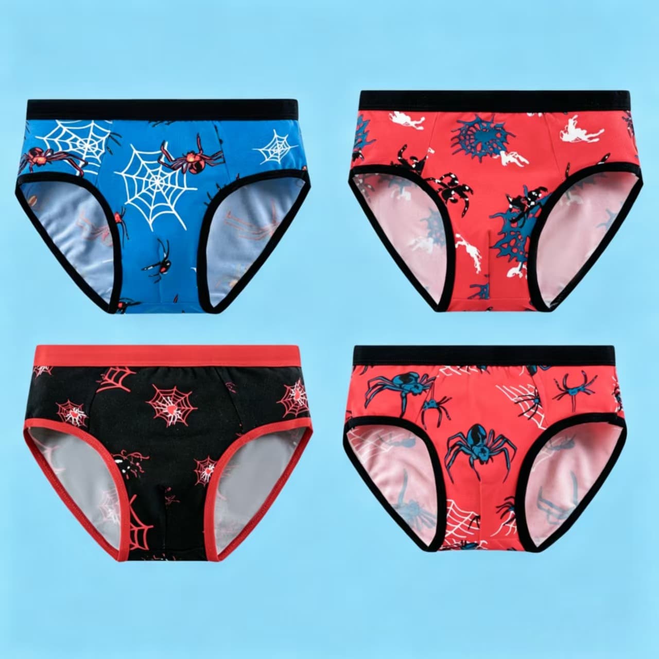 Export Triangle Boys Underwear Spider Web Milk Silk Boys Underwear Small Big Kids Amazon Bestseller Small Kids Underwear
