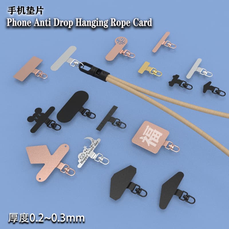 Stainless steel phone lanyard clip, 360° rotating phone holder