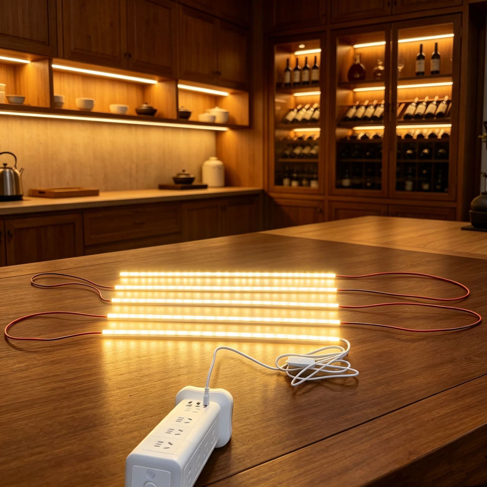 New LED Self-Adhesive Light Strip for Anxi Iron Art Wine Cabinet and Rack Atmosphere Lighting, DIY, Shipped from Anxi