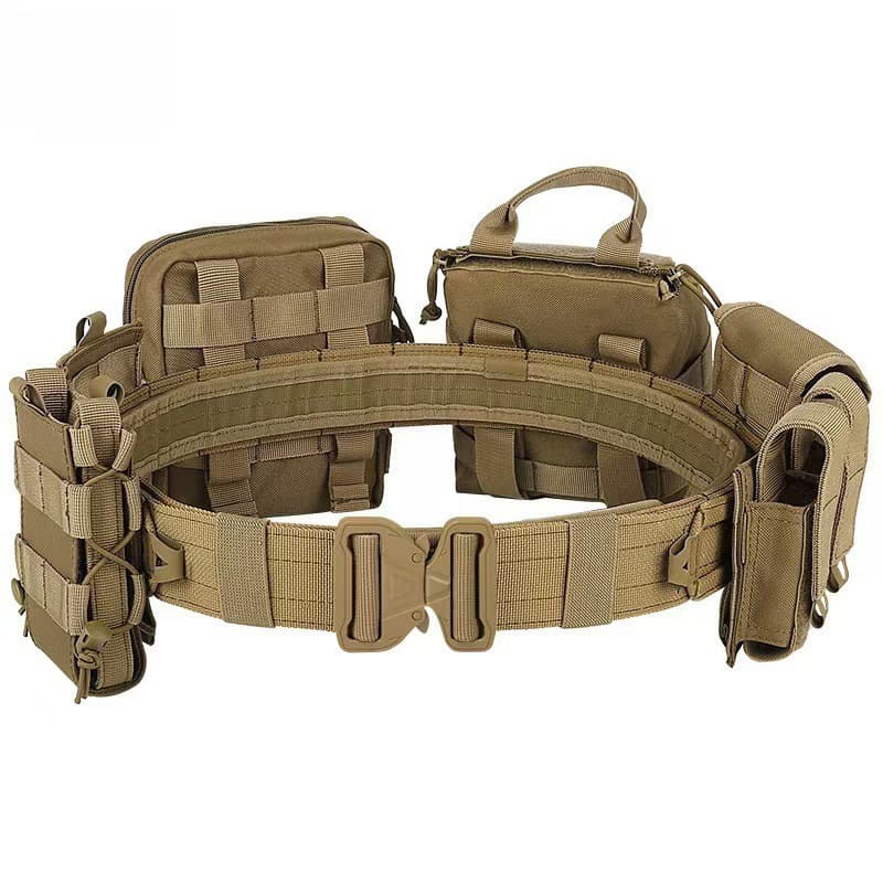 New Source Factory Tactical Belt, Scratch-Resistant Wear-Resistant Waterproof Tactical Storage Pouch, Tactical Duty Waist Belt 8-Piece Set