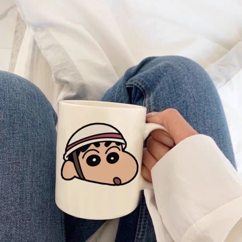 Cartoon Crayon Shinchan Ceramic Mugs High Aesthetic Value Office Use Water Cups Home Decorative Items Universal Style