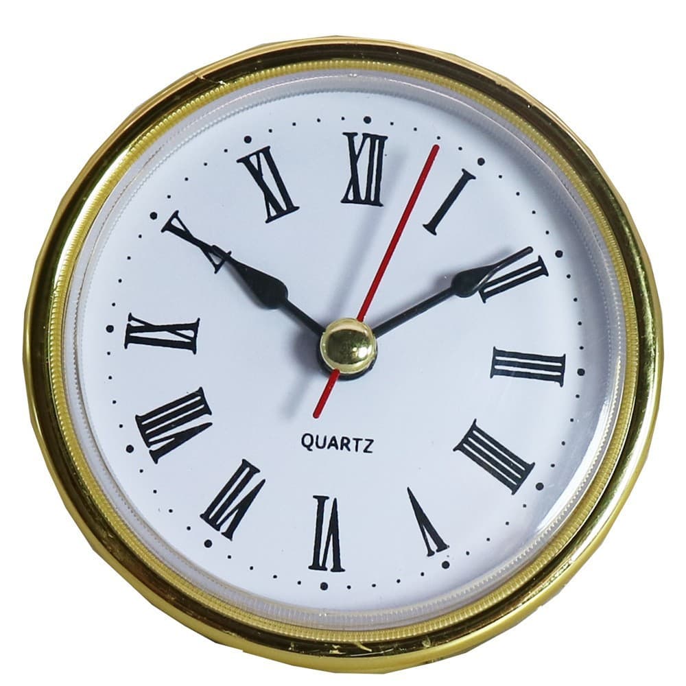 65mm quartz clock insert wall clock accessories, gold and silver Roman and Arabic numeral clock head, silent.