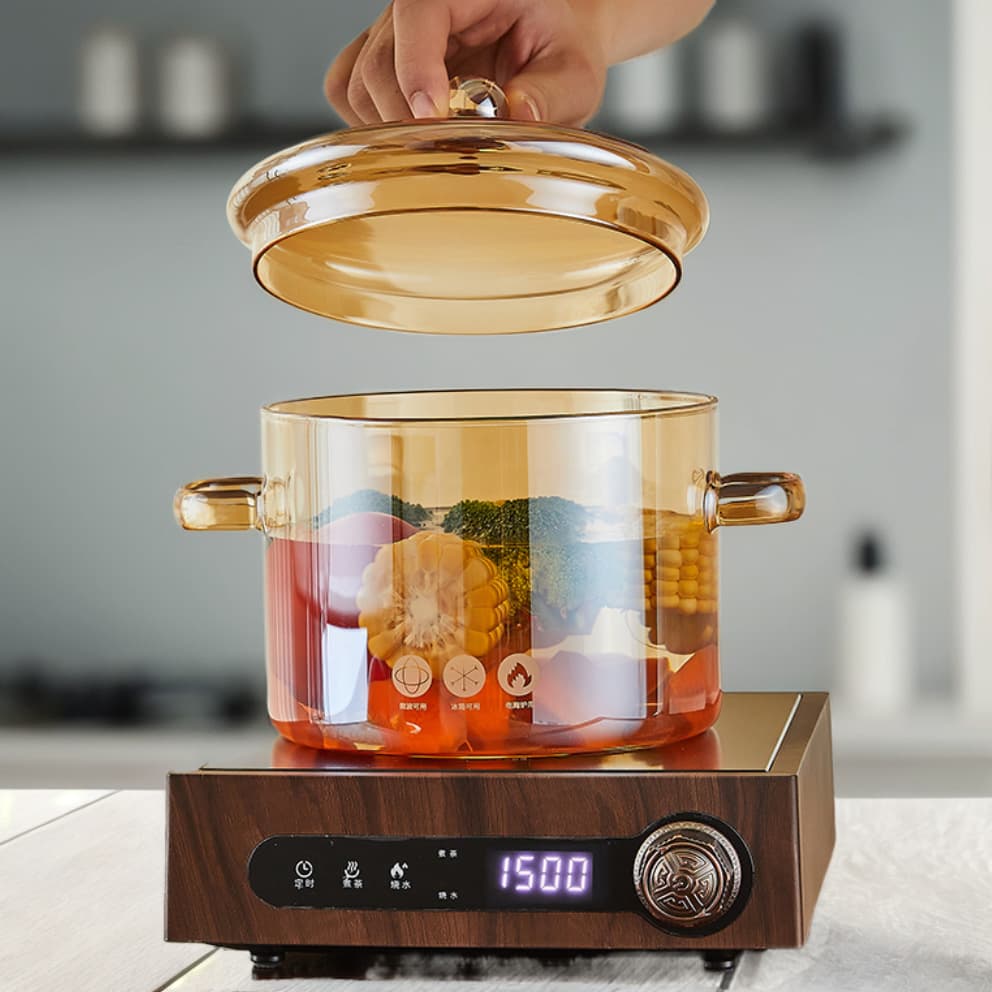 Cross-border high borosilicate glass pot electric ceramic stove stew pot instant noodle pot transparent cooking pot transparent instant noodle bowl double ear soup pot