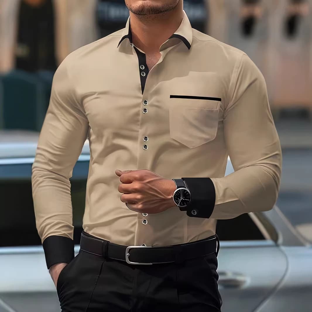 Cross-border Amazon 2026 Spring/Fall New Arrival European and American Men's Cardigan Shirt Casual Breathable Long-Sleeve Blazer Shirt