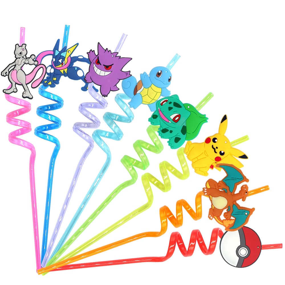 Amazon New Pokemon Straw Kids Cartoon Pokemon Accessories Party Favors