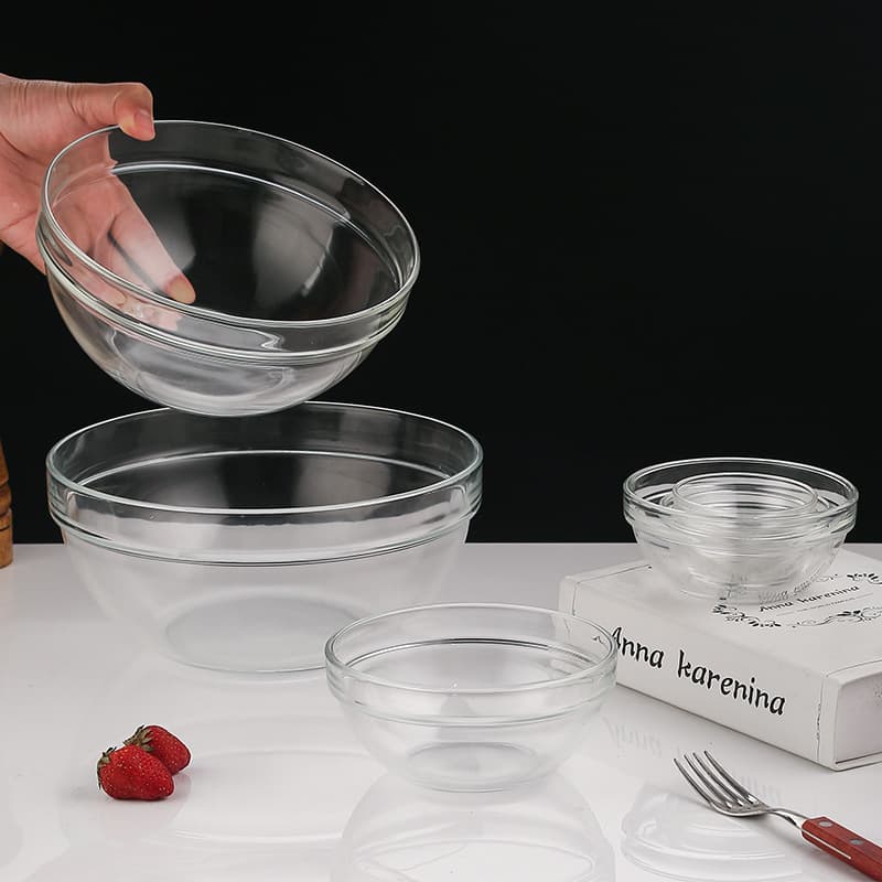 Small Transparent Crystal Salad Bowl for Aromatherapy Facial Masks Pudding Mixing Beauty Salons Glass Bowl Home Kitchen