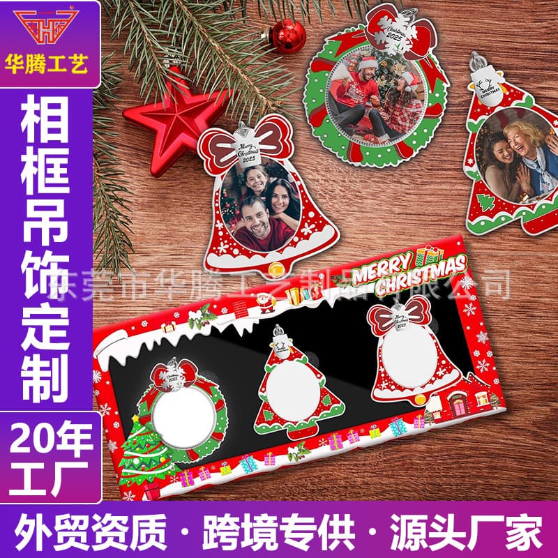 Alloy Mini Photo Frame Metal Round Photo Frame Gold Powder Craft Christmas Ornament Photo Frame for Friends and Family Memory