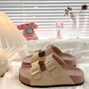 Thick Sole Birkenstock 2026 New Summer Women's Slippers Elevated Beach Sandals