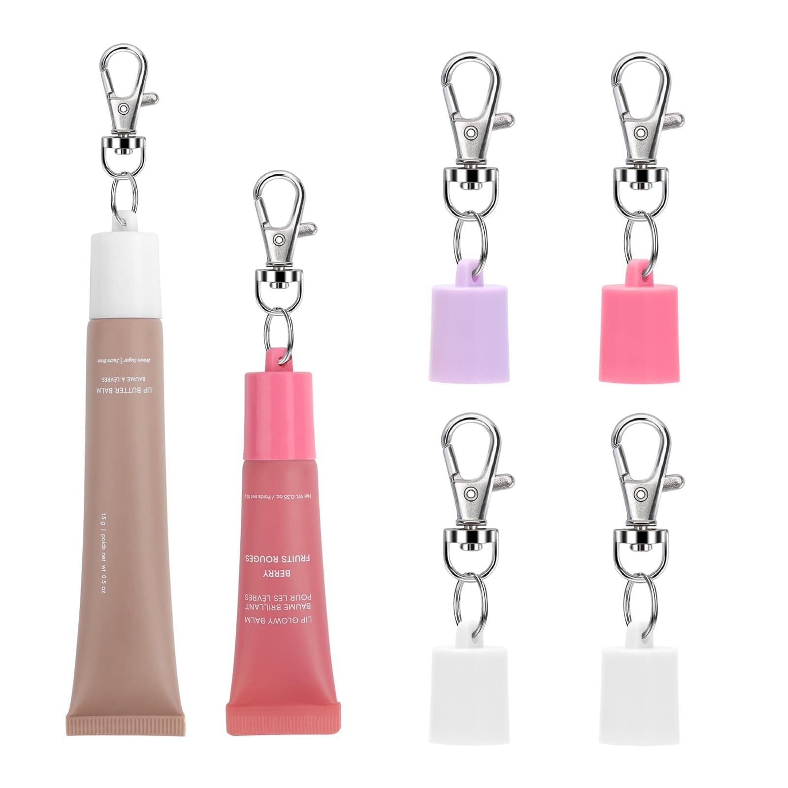 Portable Clip-On Lip Gloss Keychain Cap GLOSSGRL Keychain Cap for Lipgloss