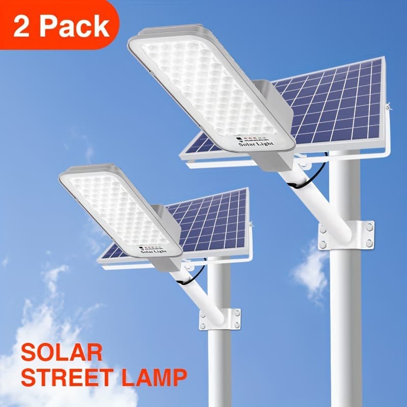 2026 New Cross-border Drop Shipping 2 Ultra-Bright Outdoor Solar Street Lights (with 6000mAh Cross-border Battery)