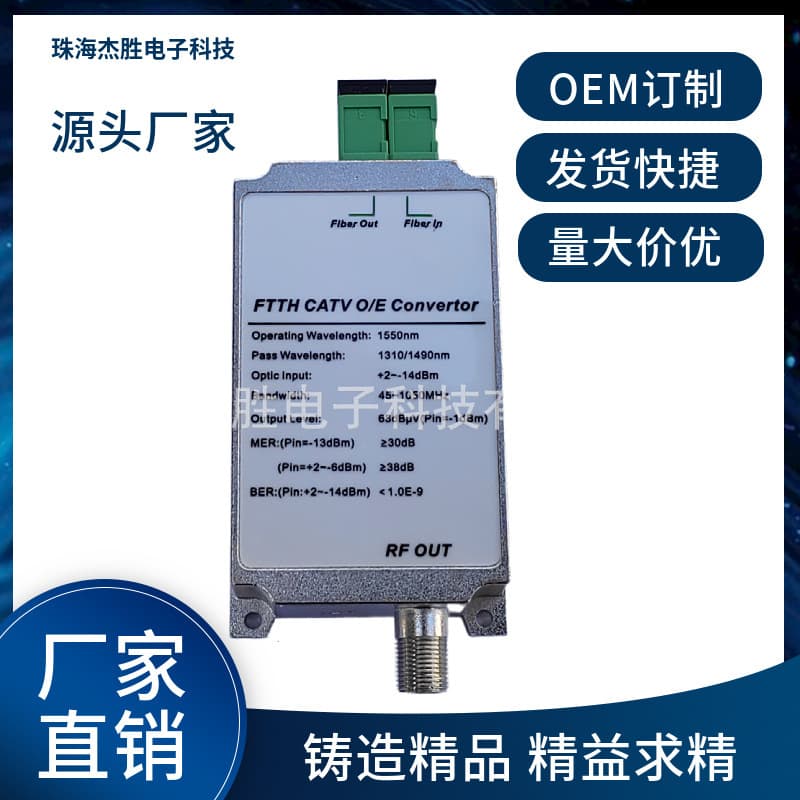 Triple-Play Communication GPON Fiber to the Home CATV Wavelength Division Multiplexing WDM, Digital TV Passive Optical Receiver.