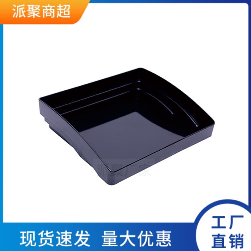 Supermarket Deli Black Rectangular Tray Premium ABS Material Stainless Steel Oil Drainage Net Manufacturer Fried Food Display