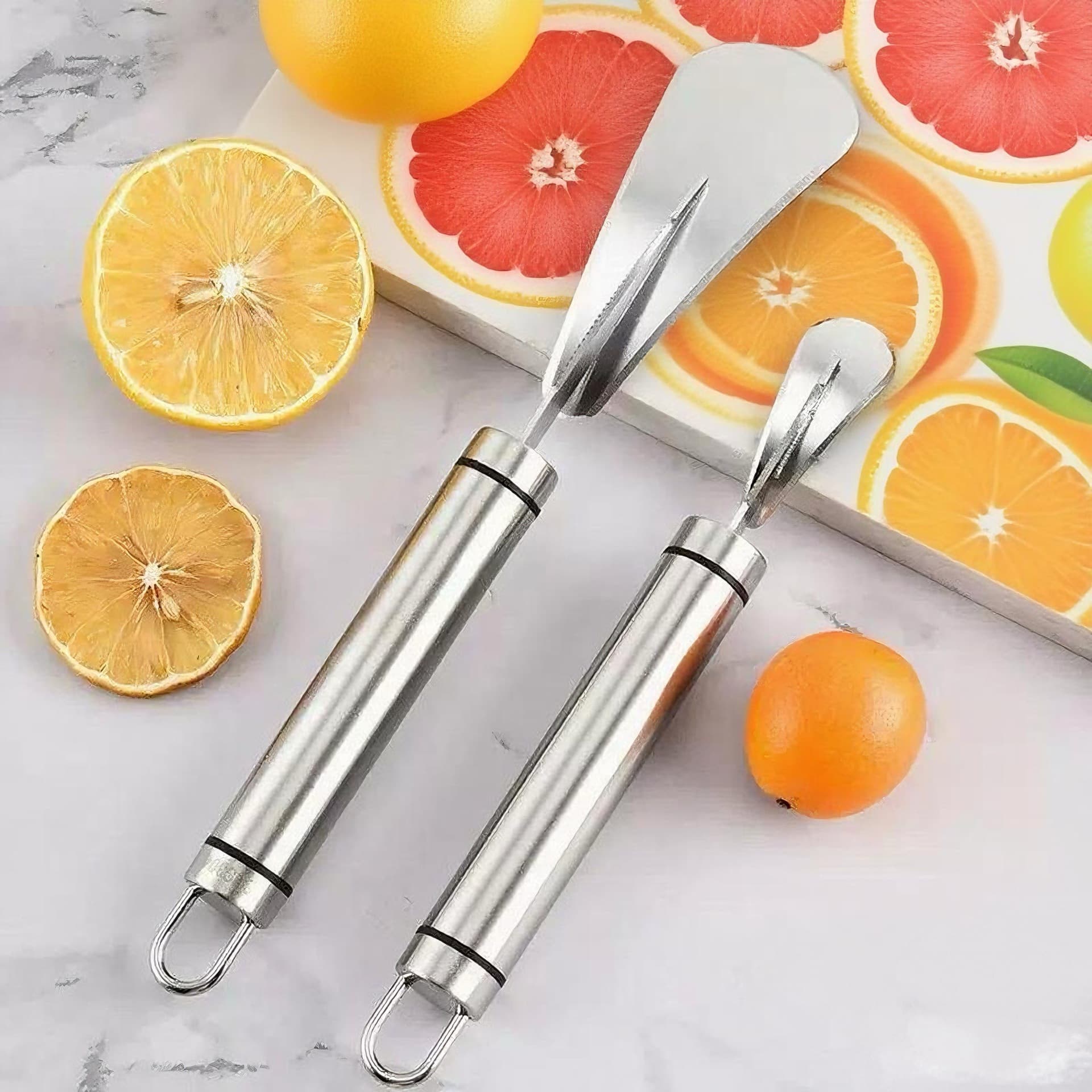 Cross-border Hot Seller Factory Direct Orange Peeler, Stainless Steel Pomelo and Orange Peeling Knife, Ultimate Peeling Tool