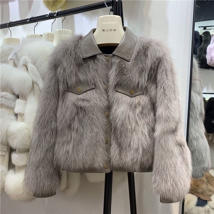 Autumn Winter New Small Fragrance Style Fur Coat Women Fur Short Lapel Fox Korean Fashion Thickened Top