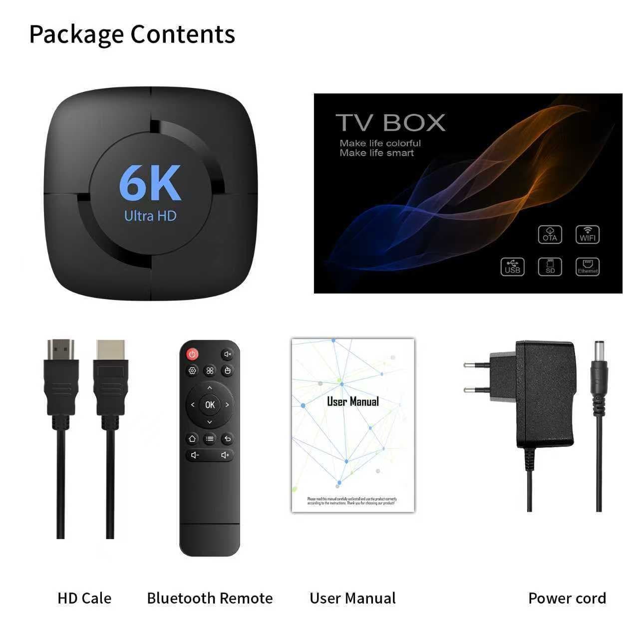 Cross-border 6K TV Box HD Network Player Multi-spec TV Box Screen Mirroring Network Set-top Box for Export