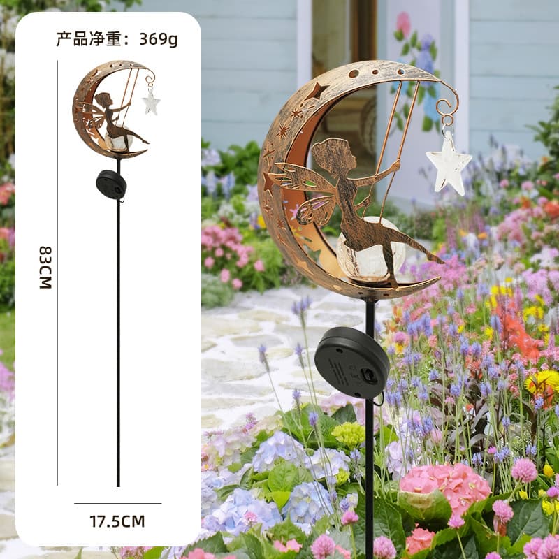 New Solar Garden Light Garden Landscape Light Ground Plug Lawn Light Camping Metal Solar Garden Light