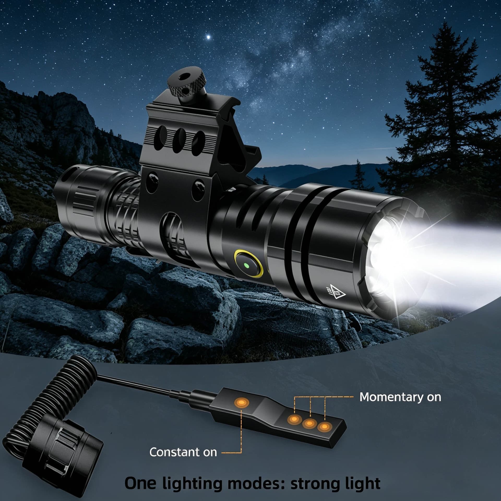 Cross-border New Multi-function Tactical Flashlight 20mm Under-barrel Strong Light Flashlight Wired Remote Switch Outdoor Tactical Light