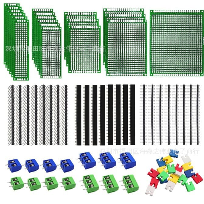82PCS Double-Sided PCB Prototype Board Kit for DIY, Multiple Sizes, Double-Sided Board Set