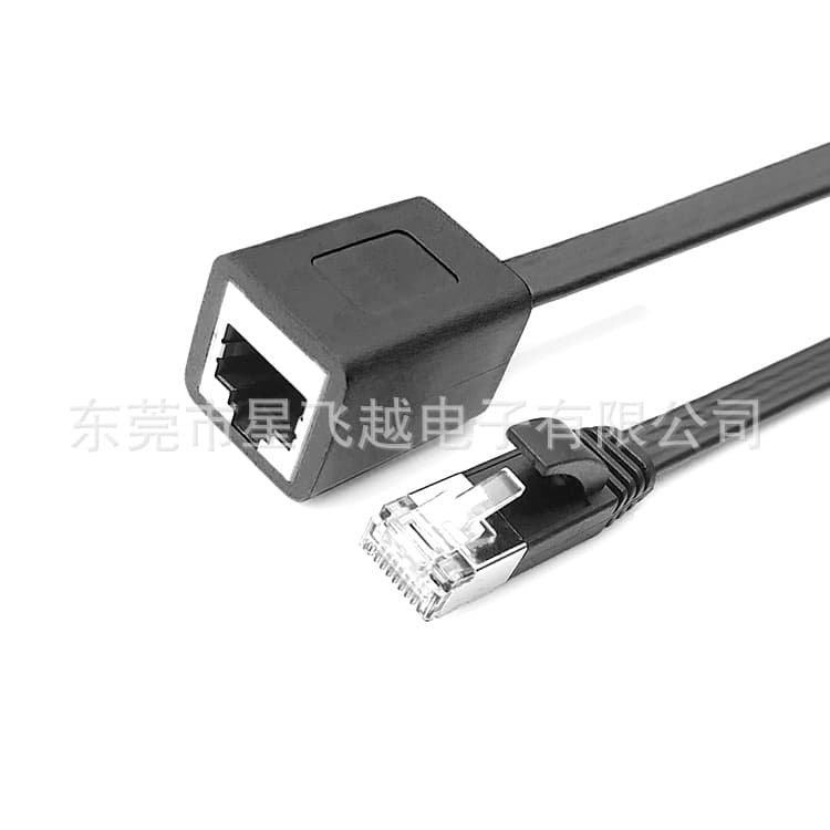Flat 32# Network Extension Cable Pure Copper Cat6 Gigabit Without Ears RJ45 Male to Female Cat6 Network Extension Cable