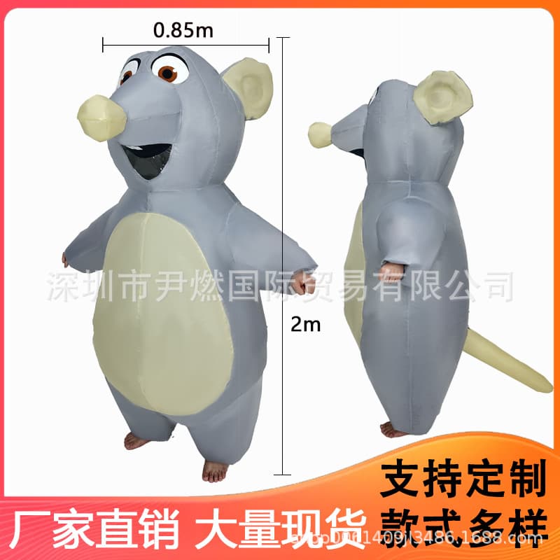 Halloween Amazon Cross-border Costume Role-play Mouse Inflatable Suit Stage Performance Wear Cute Mouse Inflatable Suit