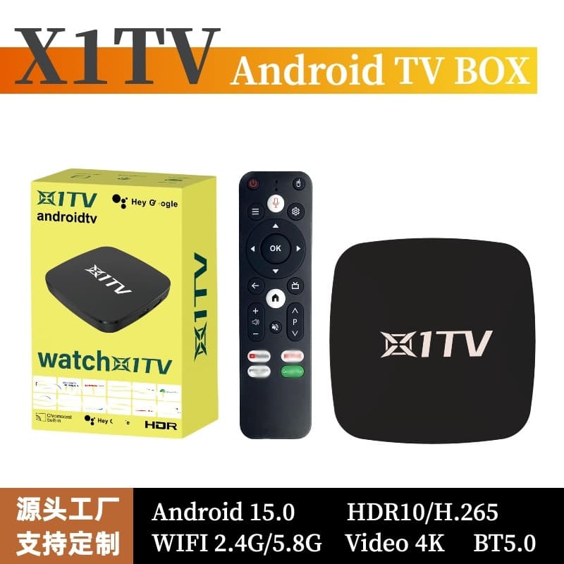 X1TV Foreign Trade Box Bluetooth Voice 4K HD TV Network Set-Top Box Player WiFi Android TVBOX