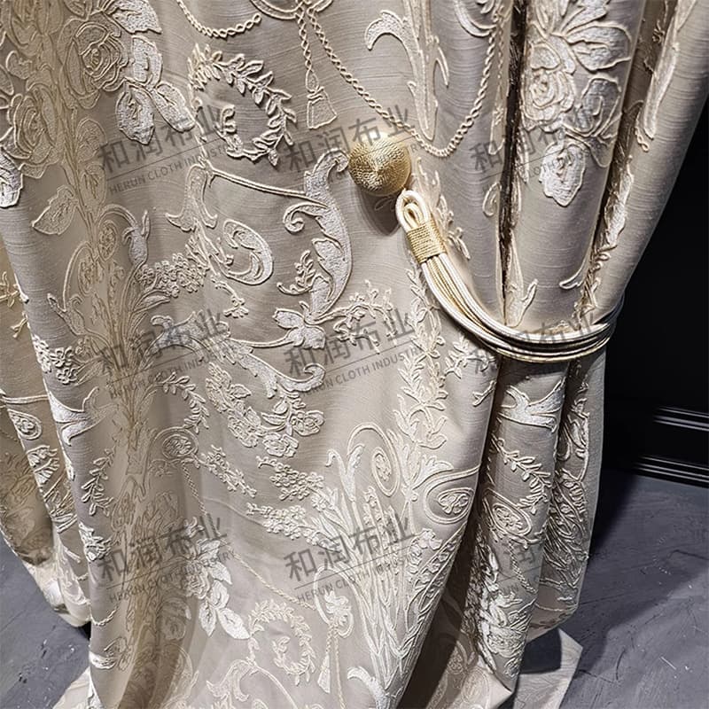 French Light Luxury High-Precision Embroidery Premium Curtains 2025 New Cream Color for Villa Living Room and Bedroom High-End