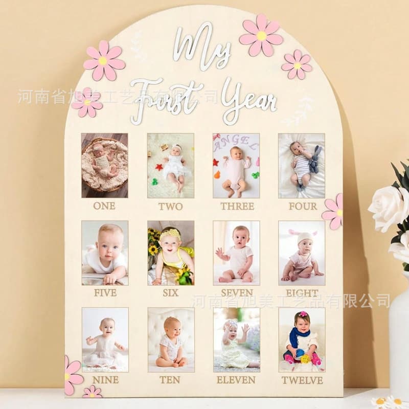 Cross-border Children's First Year Growth Milestone Photo Board Child 12-Month Growth Comparison Milestone Ornament