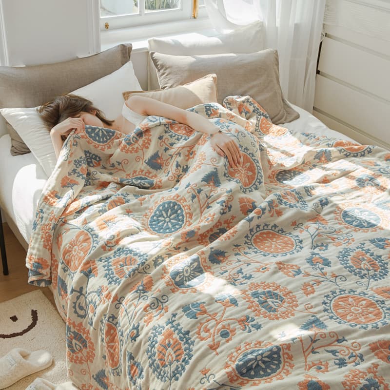 Cotton adult gauze blanket, summer six-layer cotton gauze, high-end household towel blanket, bed sheet, summer cool quilt, cross-border
