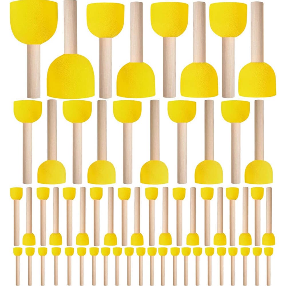 Foam paint brushes with wooden handle mushroom head sponge brushes for children's DIY painting sponge stamps, pigment doodling art brushes.