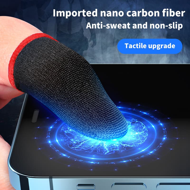 Ultra-thin Carbon Fiber Gaming Finger Sleeves Non-slip Touch Screen Esports Mobile Game Conductive Fiber Finger Covers