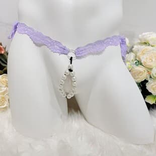 2026 New Thong Seductive Erotic Lace Pearl Tie Sexy Passionate Sexy Thong Wholesale