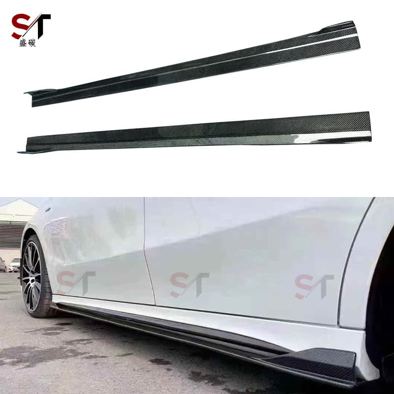 Carbon fiber side skirts for Mercedes-Benz CLA-Class W118 CLA35 CLA45 FD style side skirt body kit