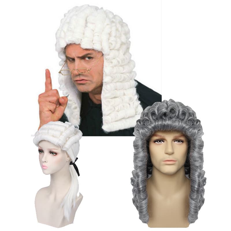 Lawyer Wig Judge Hat American Gentleman Ball Party Wig Holiday Supplies European and American Court Judge Wig