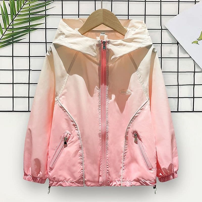 Children's Gradient Ice Silk Sun Protection Clothing Girls Sun Protection Clothing Summer Lightweight Breathable Jacket Big Children Girls 2026 New Style