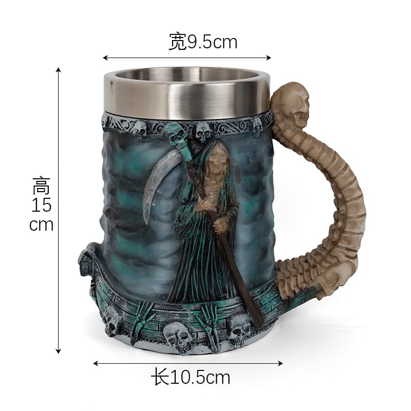 Wholesale Cross-Border Creative Viking Oracle Beer Mug Large Water Cup Stainless Steel Mug