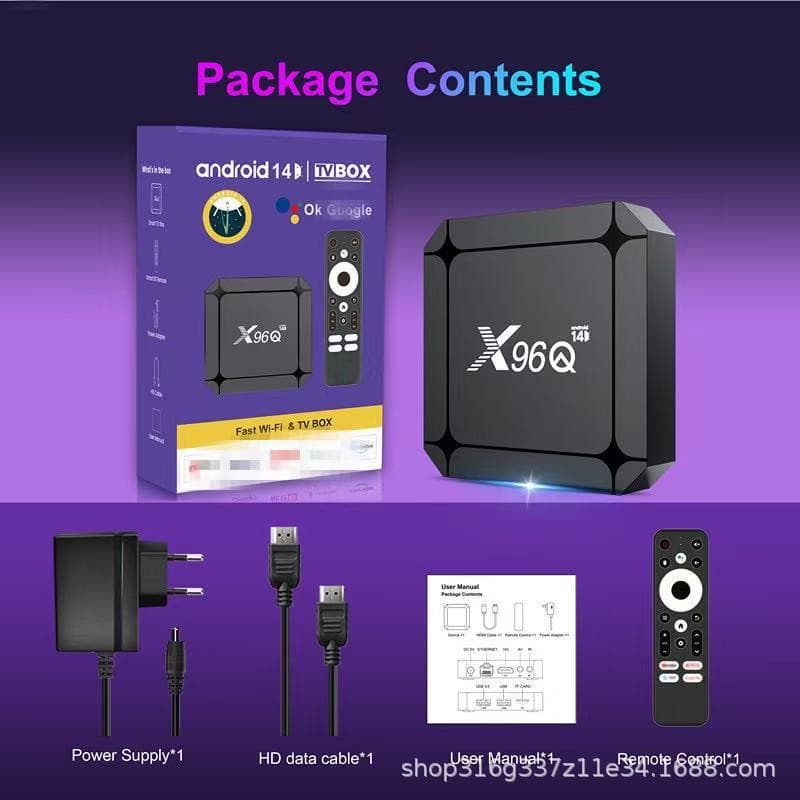 X96Q RK3518 TV Box Android 14 WiFi 6 2GB/16GB 4K HD Box TVBOX