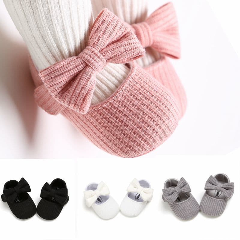 Baby Girl Walking Shoes Breathable Non-Slip Bow Soft Sole Cloth Shoes for 0-18 Months