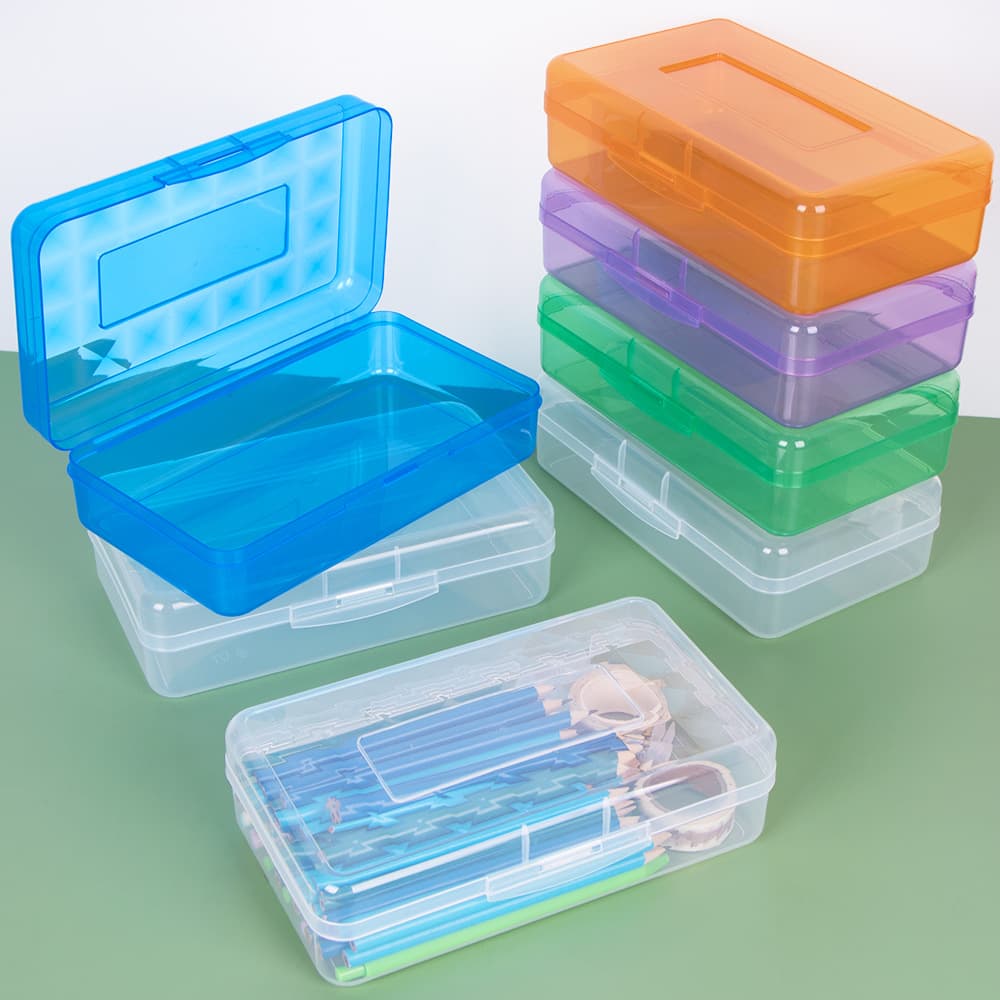Art student crayon storage box, 58mm plastic PP stationery box, marker box, large capacity pencil box.