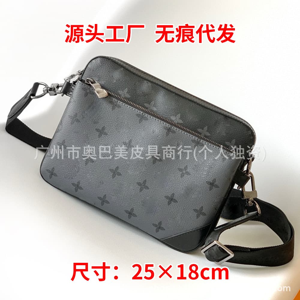 New men's Black Warrior three-in-one bag, fashionable shoulder bag, versatile crossbody bag, classic fashion crossbody bag, men's bag