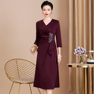 Mother's Wedding Autumn Fashion Dress, Noble and Stylish, Mother of Bride High-End Groom's Mother Wedding Dress