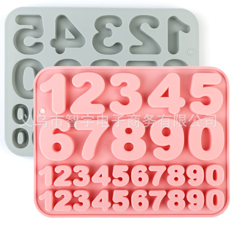 In stock, 30 sets of 0-9 digital silicone molds of different sizes, baking tools, chocolate molds, glue abrasives
