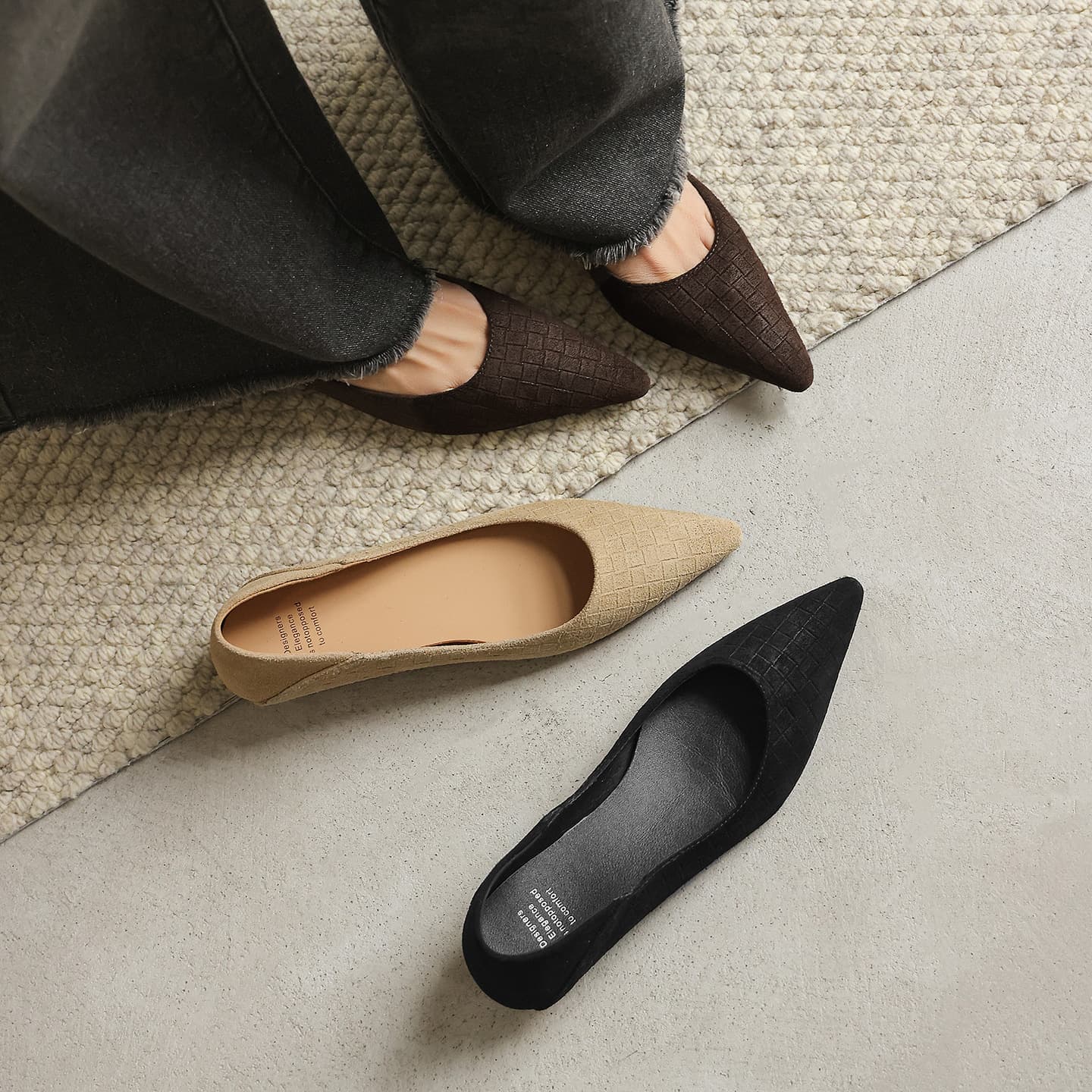 Elegant Women's Low to Medium Heel Shoes, Spring Summer New Arrival, Pointed Toe Kitten Heel, French Style, Stunning Suede Single Shoes