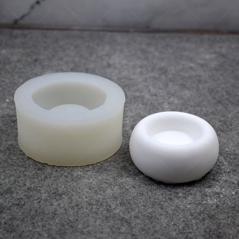 Geometric Round Concrete Succulent Planter Silicone Mold DIY Candle Holder Cement Plaster Casting Vase Mold