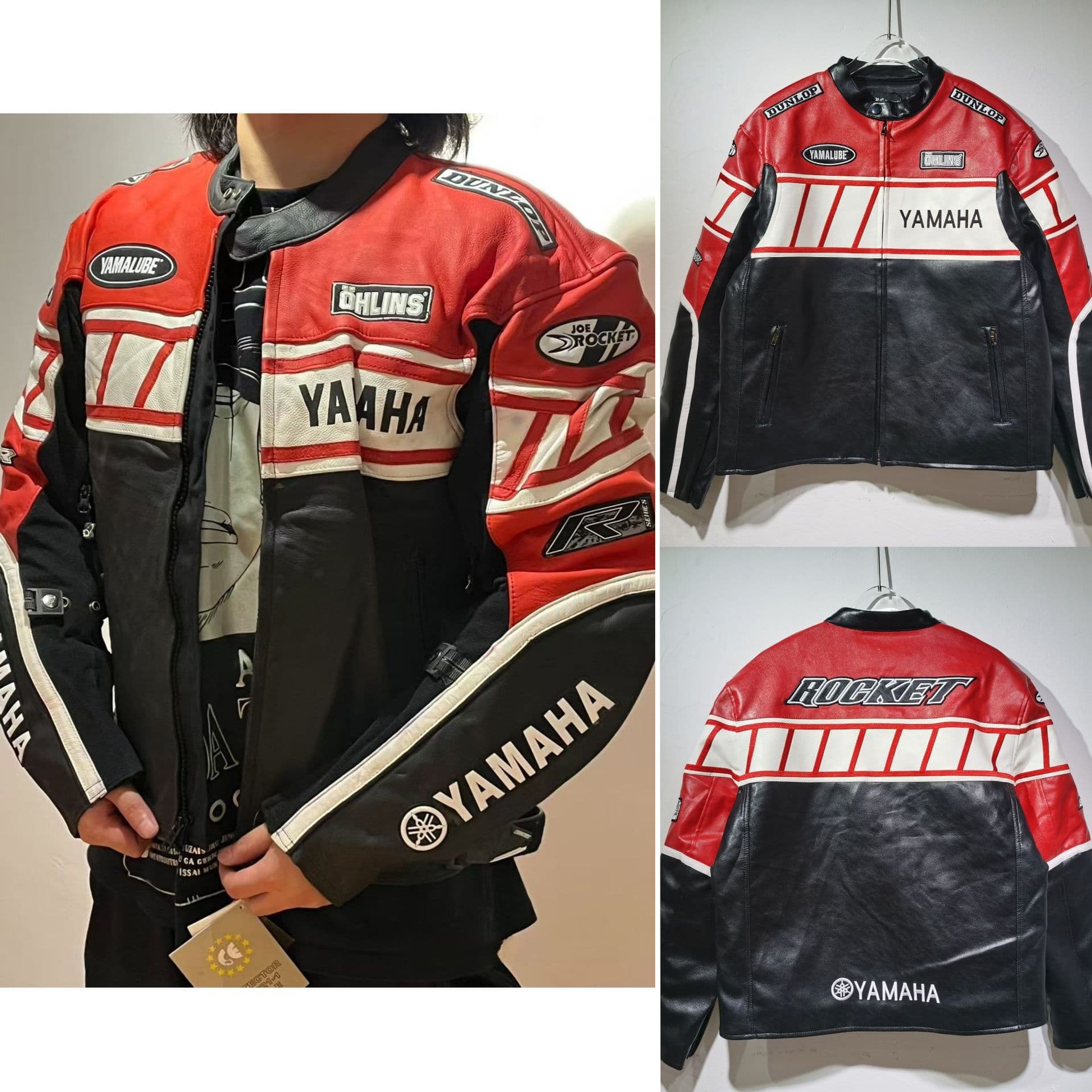 YAMAHA Rossi Classic Yamaha Collaboration Motorcycle Jacket Patchwork Coach Jacket Team Factory Riding Jacket