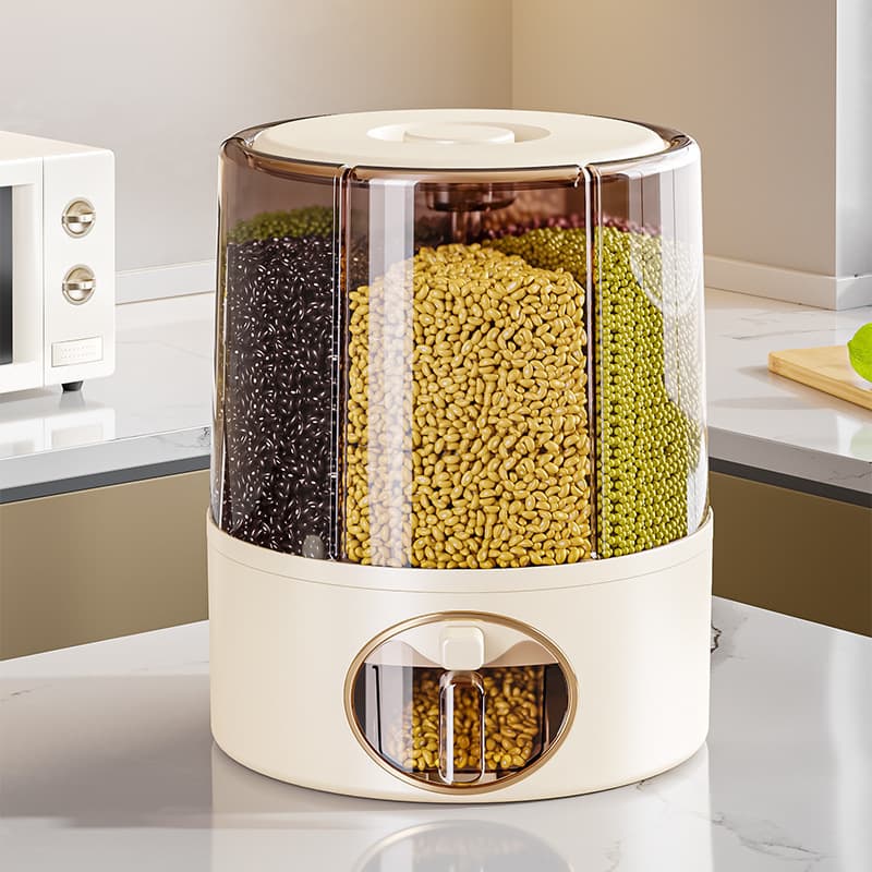 Grain storage box separated rotating rice bucket insect-proof and moisture-proof rice storage tank household sealed rice storage box