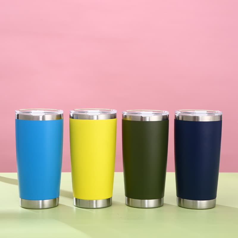 New 304 Stainless Steel Double-Wall Thermos Cup 20oz Spray-Coated Sports Tumbler Ice Cup Car Cup with Custom Logo