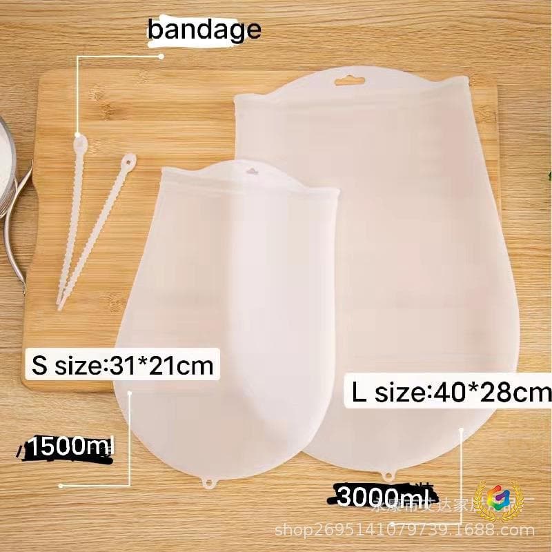 ✅ Dough Kneading Bag, 3 Bags for Baking and Kneading, Food-Grade Silicone, 6 Jin, Includes Zip Ties for Freshness