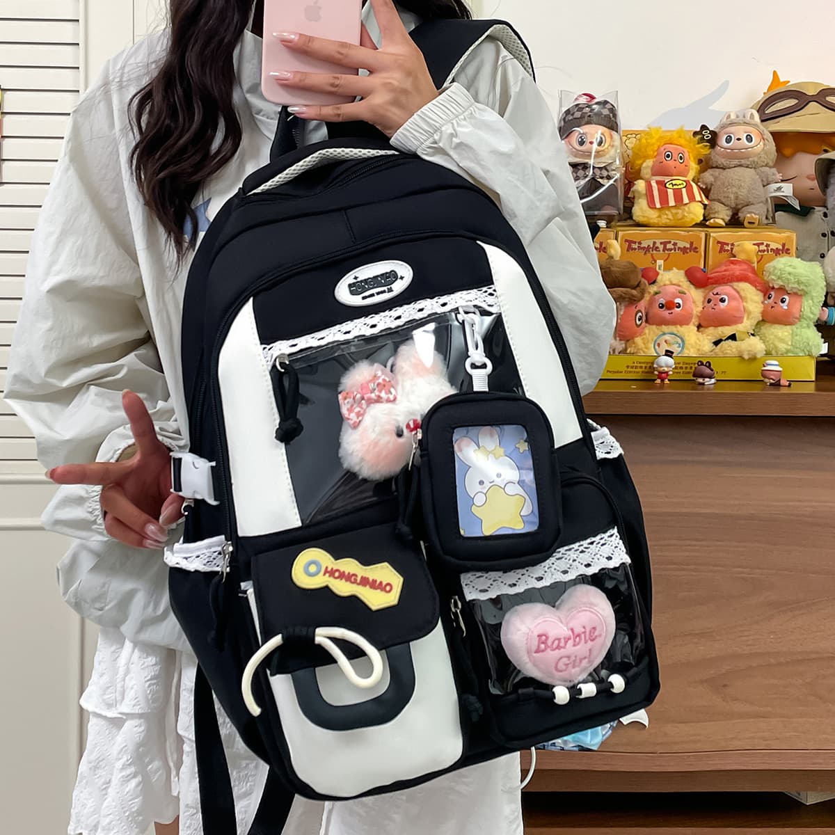 2025 New Women's Backpack Large Capacity Student Ita Bag Korean School Style Versatile Teen Girl Casual Rucksack