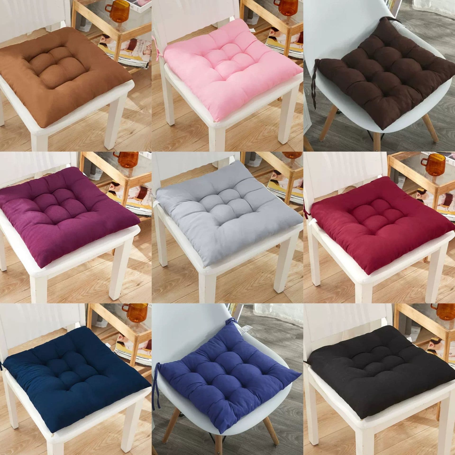 Solid Color Cushion Wholesale Brushed Thickened Dining Chair Pad Office Computer Chair Pad Student Seat Cushion Tatami Floor Cushion